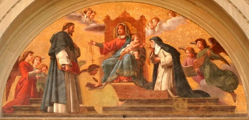 Madonna dà il rosario ai SS.Domenico e Caterina